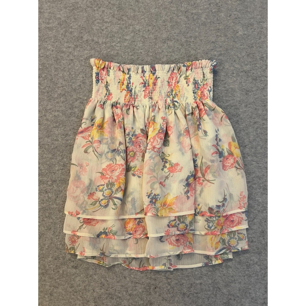 Ralph Lauren Girl's Floral Tiered Skirt Kid's Size 7 Smocked Waist Boho Summer